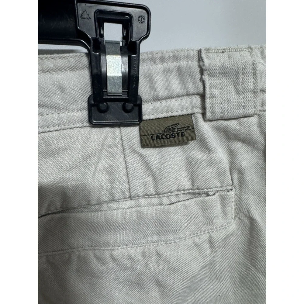 Lacoste Men's Khaki Chino Shorts Size Us 36 EU 46 Logo Vintage Fast Shipping